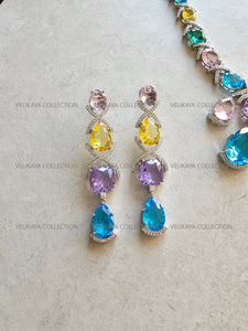 Rainbow Crystal Necklace & Earrings