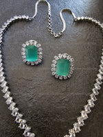 Load image into Gallery viewer, Inaya Blue Pendant Necklace &amp; Earrings
