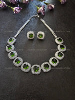 Load image into Gallery viewer, Milleni Peridot Green CZ Diamond Necklace Set
