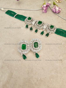 Emerald Victorian Choker Necklace Set