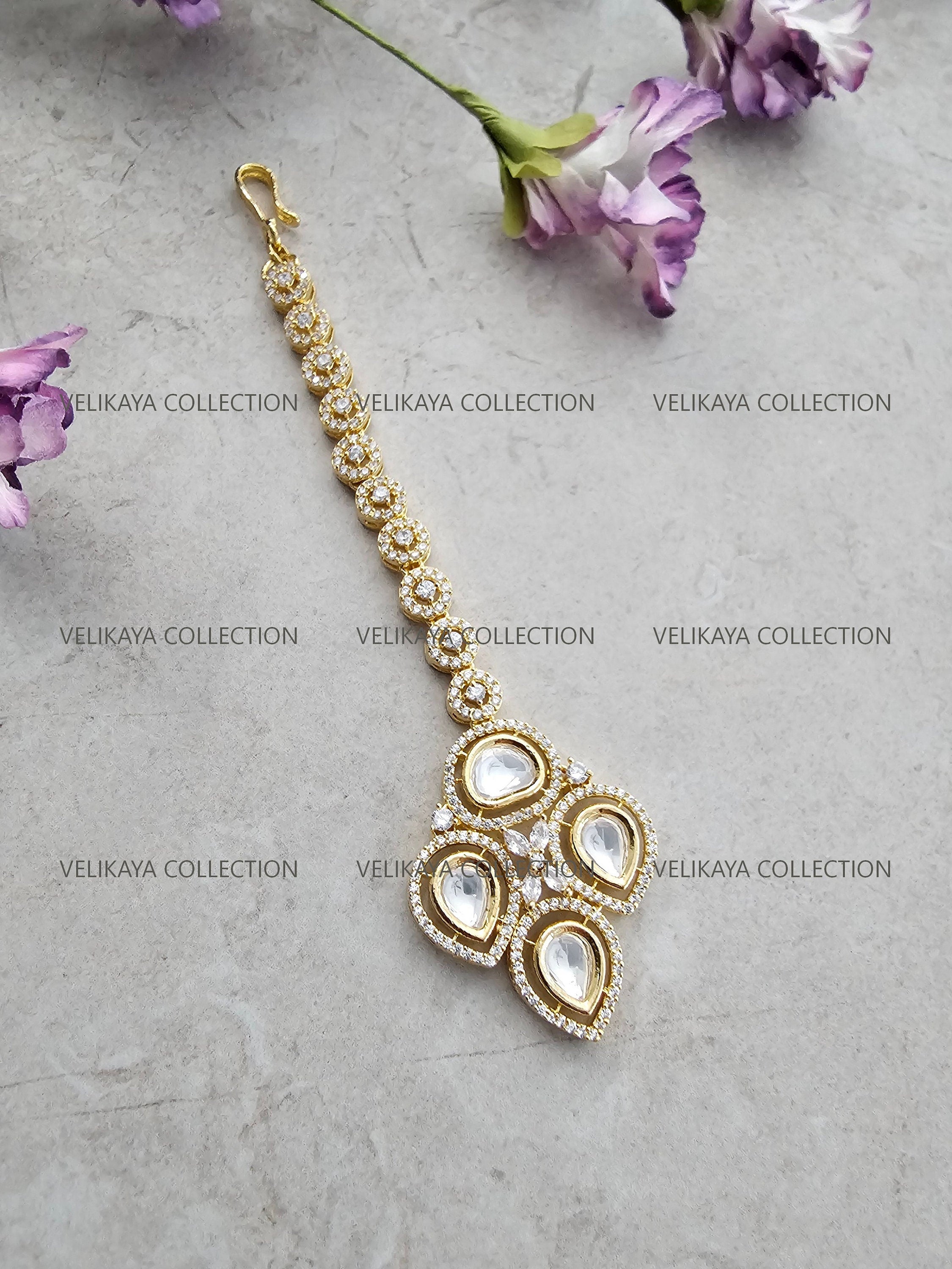 Asher Gold Kundan CZ Diamond Tikka