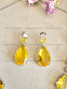 Venus Yellow Crystal Necklace Set