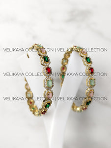 Multicolor Gold Plated Zirconia Bangles