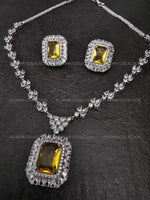 Load image into Gallery viewer, Helena CZ Diamond Yellow Pendant Necklace Set
