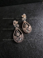 Load image into Gallery viewer, Delicate Rose Gold Hanging Earrings
