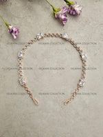 Load image into Gallery viewer, Rose Gold CZ Diamond Headband Sheeshphool
