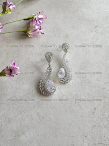 Zirconia Silver Angel Wings Earrings