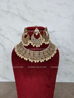 Load image into Gallery viewer, White Kundan Necklace with Chandbali Earrings &amp; Tikka
