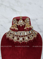 Load image into Gallery viewer, Suhani Choker Necklace Set in Maroon
