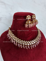 Load image into Gallery viewer, Amira Kundan Choker Necklace &amp; Jhumka in Pink
