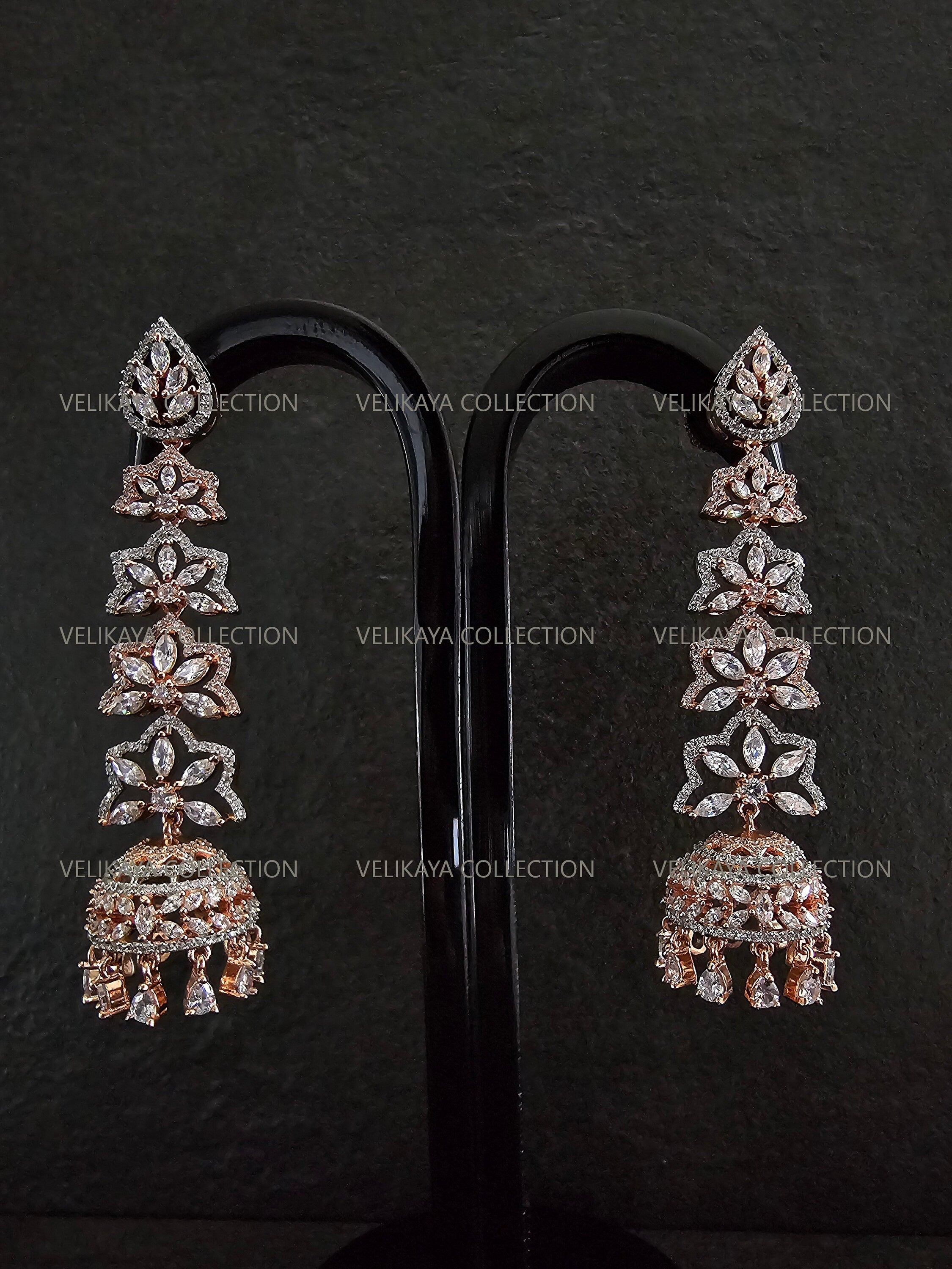 Samira Long CZ Diamond Earrings