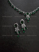 Load image into Gallery viewer, Royal Emerald Green CZ Diamond Necklace Set
