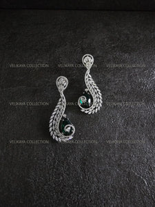 Diana CZ Earrings In Silver Green