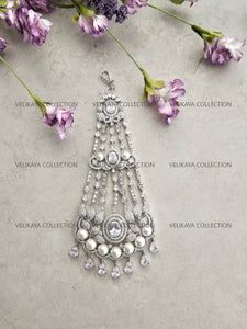 American diamond tikka. CZ pasa. Indian hair jewelry. Pakistani hair jewelry. Diamond hair accessory. Diamond hair jewelry. Silver tikka. Silver pasa. American Diamond Jhumar. Gold hair accessory. Indian wedding jewelry. Pakistani wedding jewelry. The best Indian and Pakistani online jewelry store near you