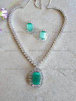 Load image into Gallery viewer, Inaya Blue Pendant Necklace &amp; Earrings
