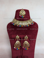 Load image into Gallery viewer, Gulaab Jadau Necklace with Earrings &amp; Tikka
