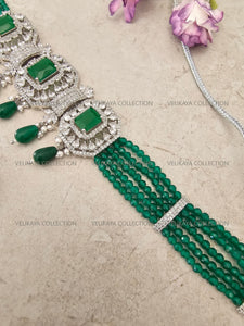 Emerald Victorian Choker Necklace Set