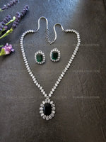 Load image into Gallery viewer, Inaya Green Pendant Necklace &amp; Earrings
