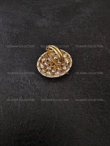 Round Pearl Kundan Ring