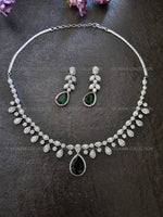 Load image into Gallery viewer, Sophia Green CZ Diamond Necklace Set
