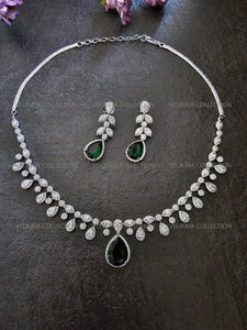 Sophia Green CZ Diamond Necklace Set