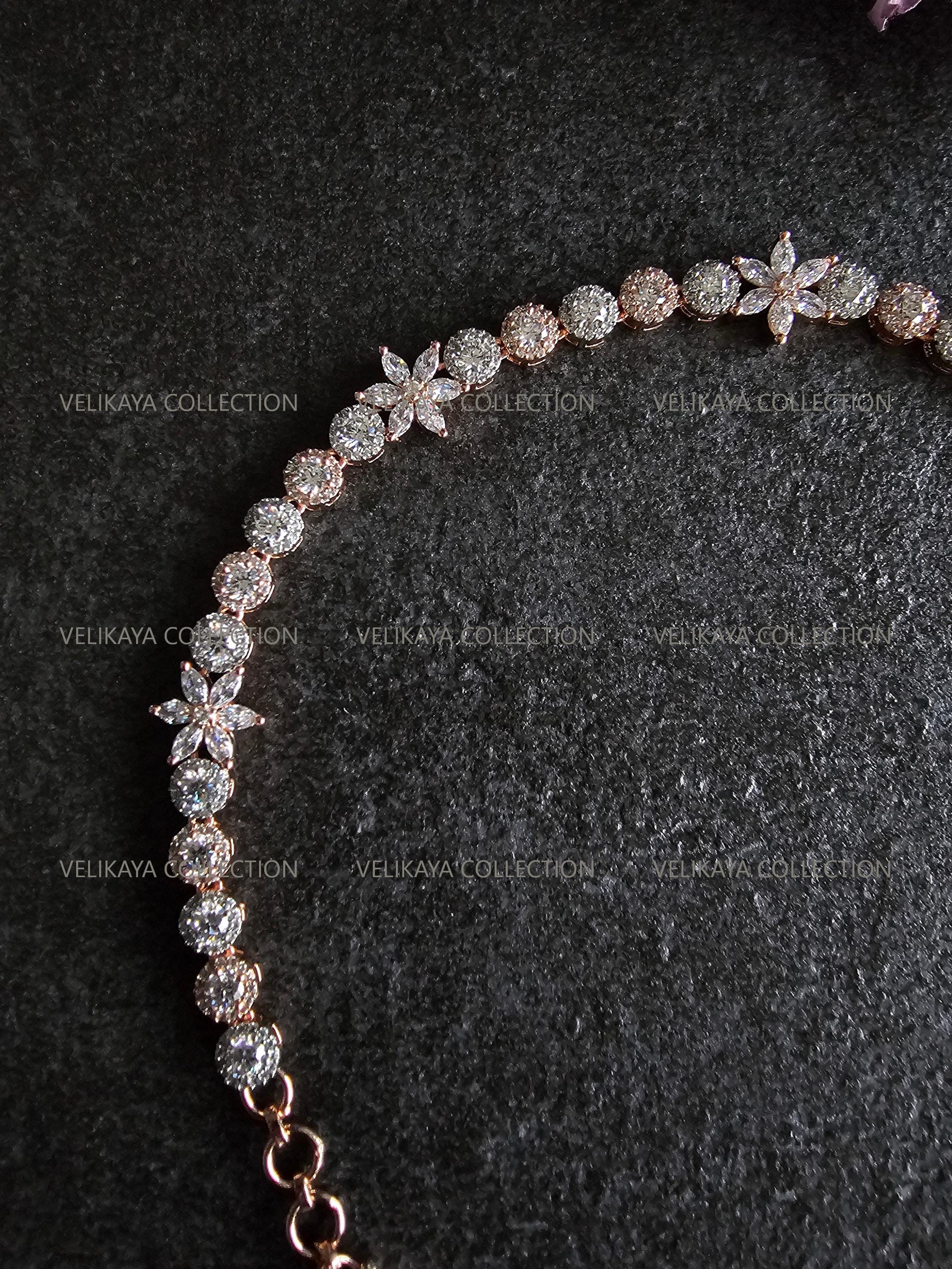 Indian Hair Jewelry Rose Gold CZ Diamond Headband