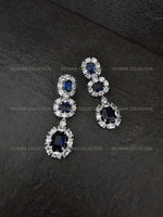 Load image into Gallery viewer, Elizabeth Sapphire Blue CZ Diamond Necklace Set
