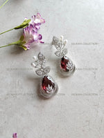 Load image into Gallery viewer, Red &amp; Silver Leaf Earrings
