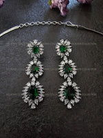 Load image into Gallery viewer, Victoria Emerald Green CZ Diamond Necklace Set
