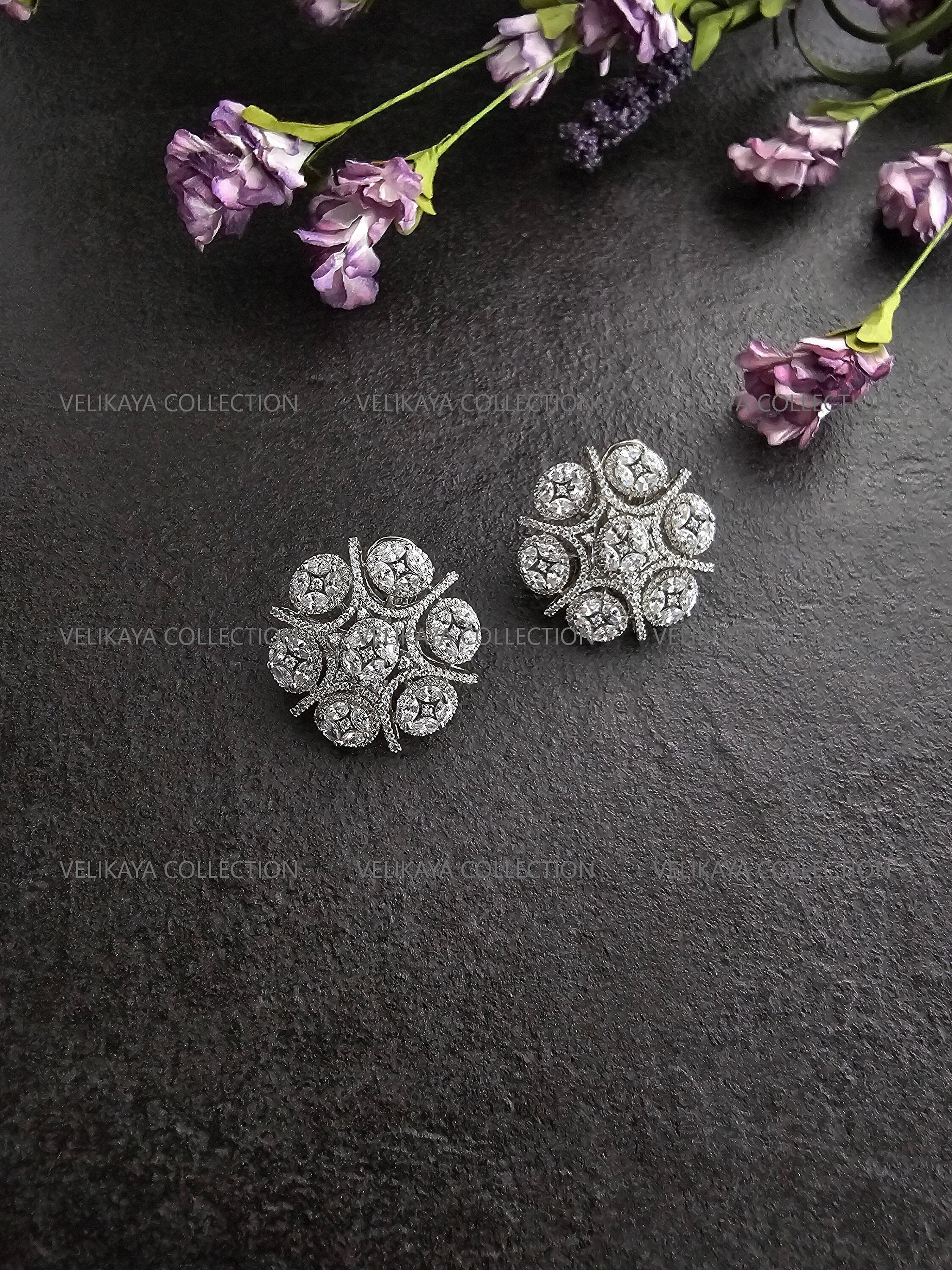 Statement Silver CZ Diamond Studs