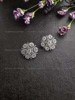 Load image into Gallery viewer, Statement Silver CZ Diamond Studs
