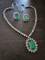 Load image into Gallery viewer, Inaya Blue Pendant Necklace &amp; Earrings
