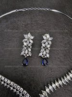 Load image into Gallery viewer, Niki Blue CZ Diamond Necklace Set
