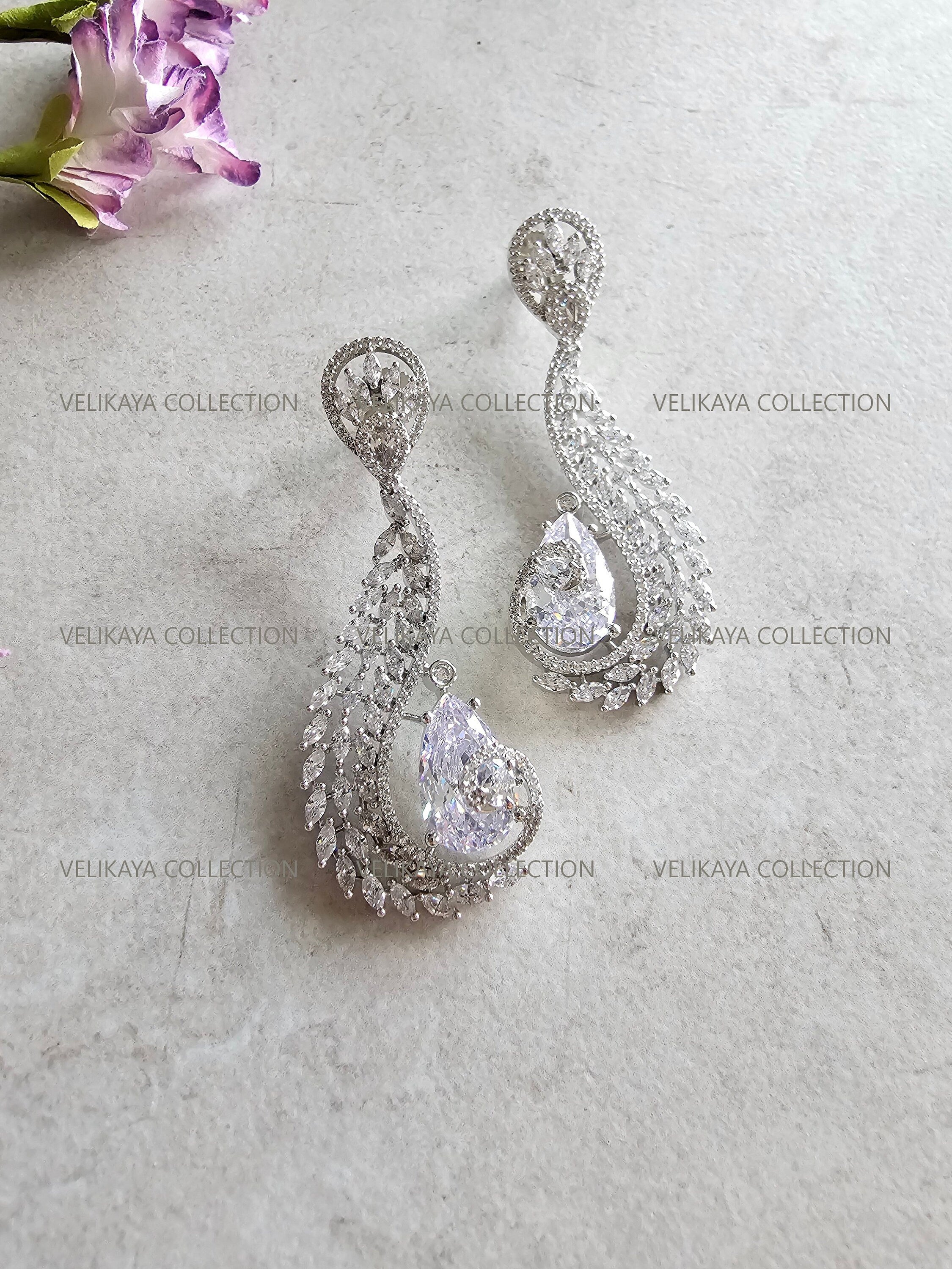 Diana CZ Earrings in Silver