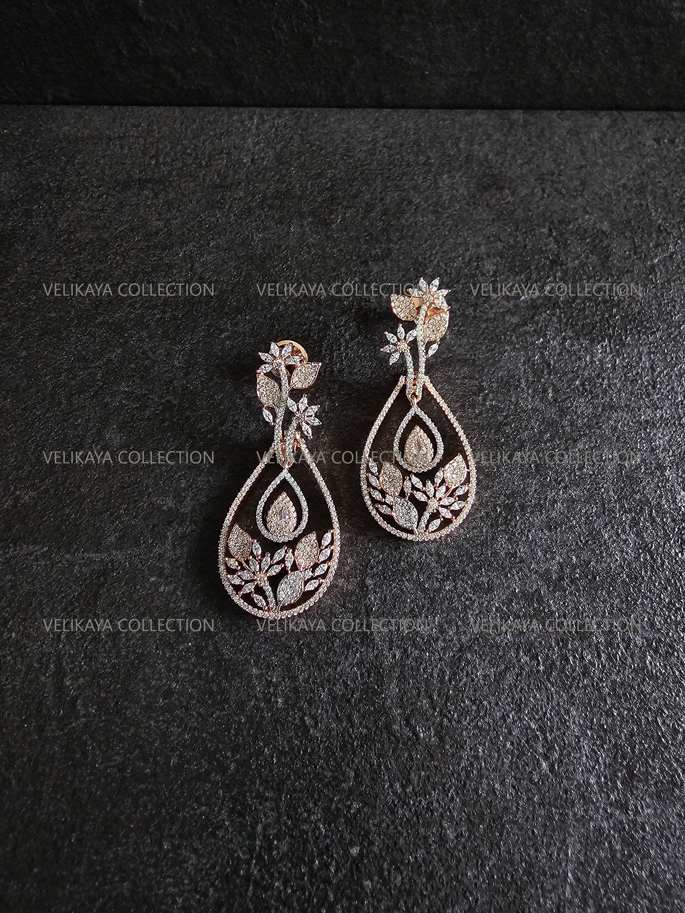 Delicate Rose Gold Hanging Earrings