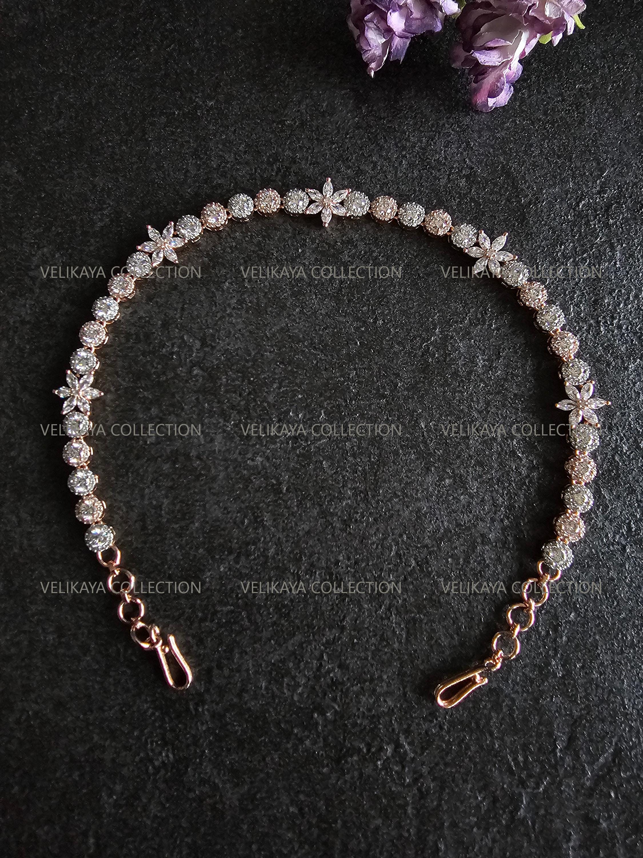 Indian Hair Jewelry Rose Gold CZ Diamond Headband