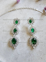 Load image into Gallery viewer, Victoria Emerald Green CZ Diamond Necklace Set
