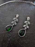 Load image into Gallery viewer, Sophia Green CZ Diamond Necklace Set
