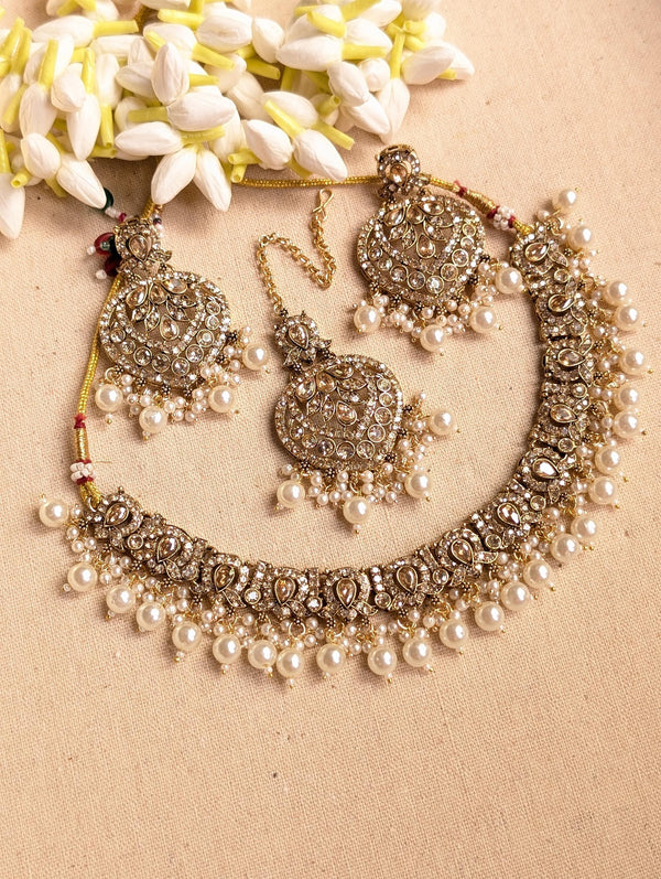 Mini Antique Polki Choker Necklace