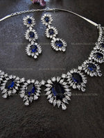 Load image into Gallery viewer, Victoria Sapphire Blue CZ Diamond Necklace Set
