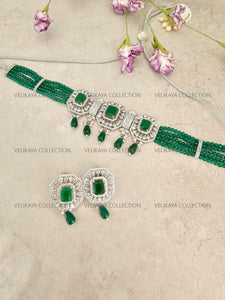 Emerald Victorian Choker Necklace Set