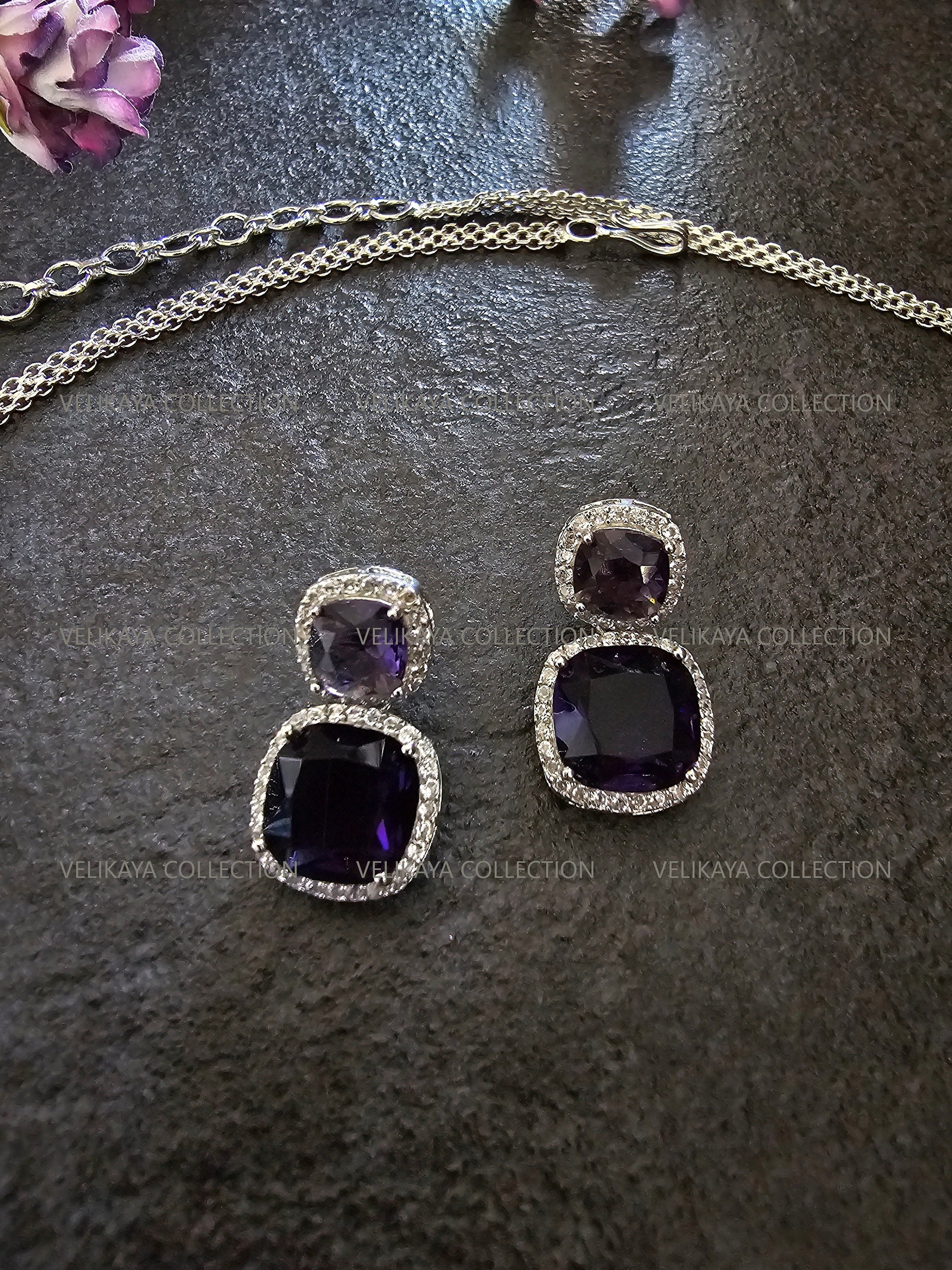 Gema Purple Necklace Set