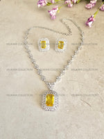 Load image into Gallery viewer, Helena CZ Diamond Yellow Pendant Necklace Set
