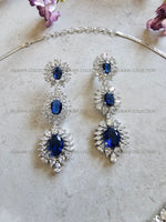 Load image into Gallery viewer, Victoria Sapphire Blue CZ Diamond Necklace Set
