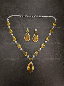 Venus Yellow Crystal Necklace Set