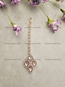 Asher Rose Gold Kundan CZ Diamond Tikka