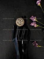 Load image into Gallery viewer, Gold Star Kundan Ring

