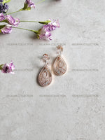 Load image into Gallery viewer, Delicate Rose Gold Hanging Earrings
