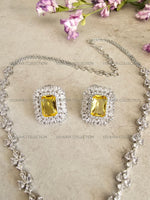 Load image into Gallery viewer, Helena CZ Diamond Yellow Pendant Necklace Set
