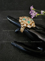 Load image into Gallery viewer, Meenakari Kundan Ring - Gold Mint
